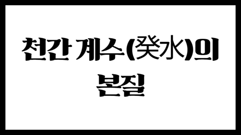 천간 계수(癸水)의 본질 : 부드럽고 깊은 생명력의 물